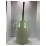 4 GALLON INDIAN HEAD PRIMITIVE STONEWARE CROCK