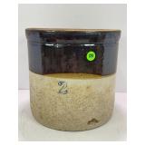 2 GALLON PRIMITIVE STONEWARE CROCK