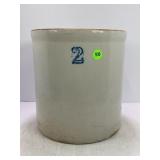 2 GALLON PRIMITIVE STONEWARE CROCK