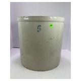 5 GALLON PRIMITIVE STONEWARE CROCK