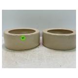 LOT OF TWO PRIMITIVE STONEWARE CROCK WATER BOWLS