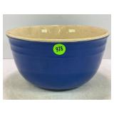 COBALT BLUE PRIMITIVE STONEWARE CROCK 8" MIXING