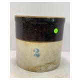 2 GALLON PRIMITIVE STONEWARE CROCK