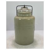 PRIMITIVE 2 QT STONEWARE CANNING JAR WITH LID