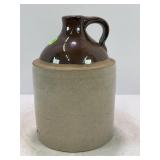 1/2 GALLON PRIMITIVE STONEWARE CROCK WHISKEY JUG