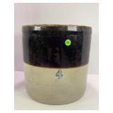 4 GALLON PRIMITIVE STONEWARE CROCK