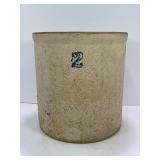 2 GALLON PRIMITIVE STONEWARE CROCK