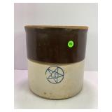 2 GALLON STAR PRIMITIVE STONEWARE CROCK
