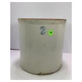 2 GALLON PRIMITIVE STONEWARE CROCK