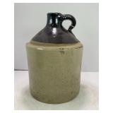 1 GALLON PRIMITIVE STONEWARE CROCK WHISKEY JUG
