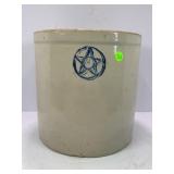 3 GALLON STAR PRIMITIVE STONEWARE CROCK