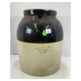 4 GALLON PRIMITIVE STONEWARE CROCK BUTTER CHURN -