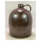 2 GALLON PRIMITIVE STONEWARE CROCK WHISKEY JUG