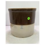 2 GALLON PRIMITIVE STONEWARE CROCK