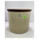 2 GALLON PRIMITIVE STONEWARE CROCK