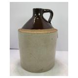 1 GALLON PRIMITIVE STONEWARE CROCK WHISKEY JUG