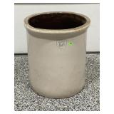 12 GALLON HEART PRIMITIVE STONEWARE CROCK