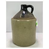 1 GALLON PRIMITIVE STONEWARE CROCK WHISKEY JUG