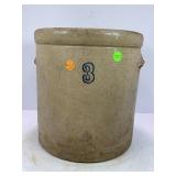 3 GALLON PRIMITIVE STONEWARE CROCK