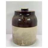 1 GALLON PRIMITIVE STONEWARE CROCK CANNING JAR WIT