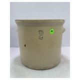 2 GALLON PRIMITIVE STONEWARE CROCK