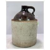 1 GALLON PRIMITIVE STONEWARE CROCK WHISKEY JUG