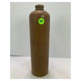 PRIMITIVE STONEWARE CROCK BOTTLE - 11" TALL