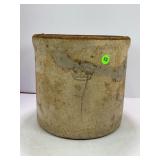 2 GALLON CROWN PRIMITIVE STONEWARE CROCK