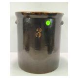 THREE GALLON PRIMITIVE STONEWARE CROCK