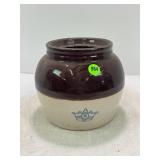 CROWN #2 PRIMITIVE STONEWARE CROCK CANISTER WITH