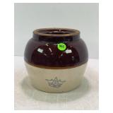 CROWN #2 PRIMITIVE STONEWARE CROCK CANISTER WITH