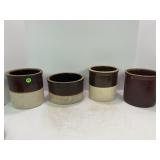 LOT OF 4 PRIMITIVE STONEWARE CROCK