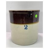 TWO GALLON PRIMITIVE STONEWARE CROCK