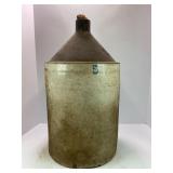 5 GALLON PRIMITIVE STONEWARE CROCK WHISKEY JUG