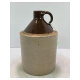1/2 GALLON PRIMITIVE STONEWARE WHISKEY CROCK JUG