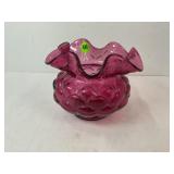 VINTAGE FENTON 'JACQUELINE' CRANBERRY GLASS
