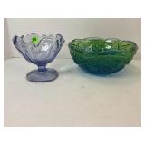 LOT OF 2 VINTAGE GLASSES. VINTAGE JEANNETTE GLASS