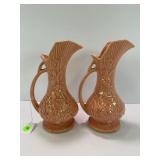 PAIR OF MATCHING MCCOY POTTERY PITCHERS - 9' TALL