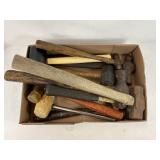 LOT OF ASSORTED MALLETS AND HAMMERS