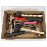 LOT OF ASSORTED MALLETS AND HAMMERS