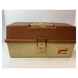 PLANO TACKLE BOX WITH FISHING LURES, BOBBERS,