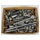 LARGE LOT OF ASSORTED SOCKETS AND RATCHETS