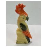 ALABASTER MARBLE HANDCARVED PARROT FIGURINE -