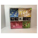 SET OF 4 GLASS GAMES IN BOX