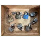 LOT OF VINTAGE PADLOCKS W/ KEYS - GUARD SECURITY,