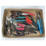 LARGE LOT OF ASSORTED PLIERS, SIDE CUTTERS, WIRE