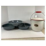 LOT OF 3 NEW OLD STOCK GLASSTEX ENAMELWARE 12'