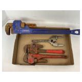 COBALT 24' HEAVY DUTY PIPE WRENCH, TWO OTHER PIPE