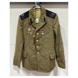 SOVIET ARMY OFFICERS DEMBEL JACKET WITH BADGES -
