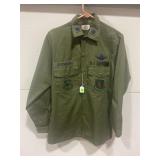 VINTAGE GREEN US AIRFORCE UTITLY SHIRT SIZE 15